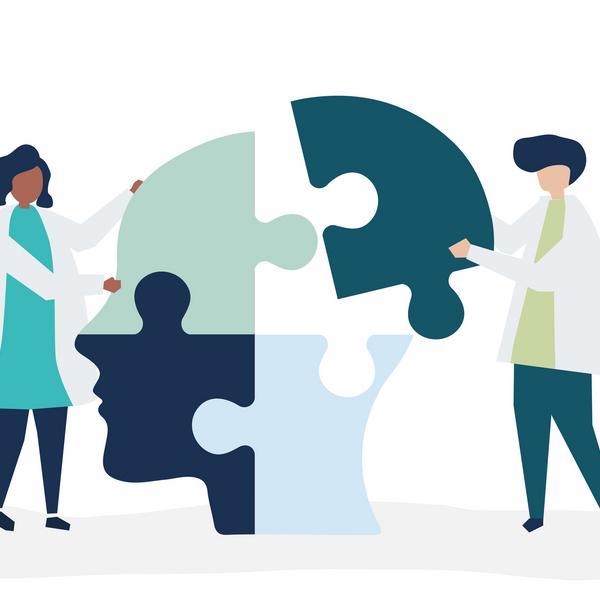 graphic of a brain puzzle pieces